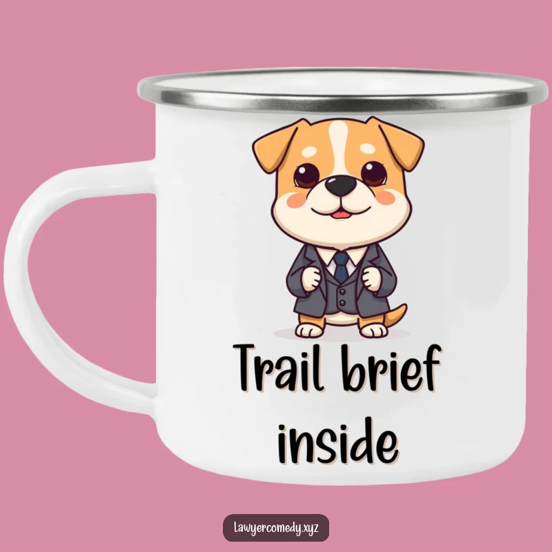 Funny Dog Lawyer Camping Mug: Polite Canine Brew for Legal Adventures
