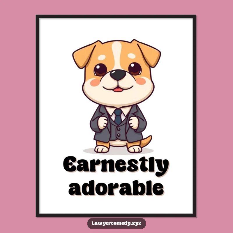 Funny Dog Lawyer Digital Print: Polite Canine Art for Earnest Walls