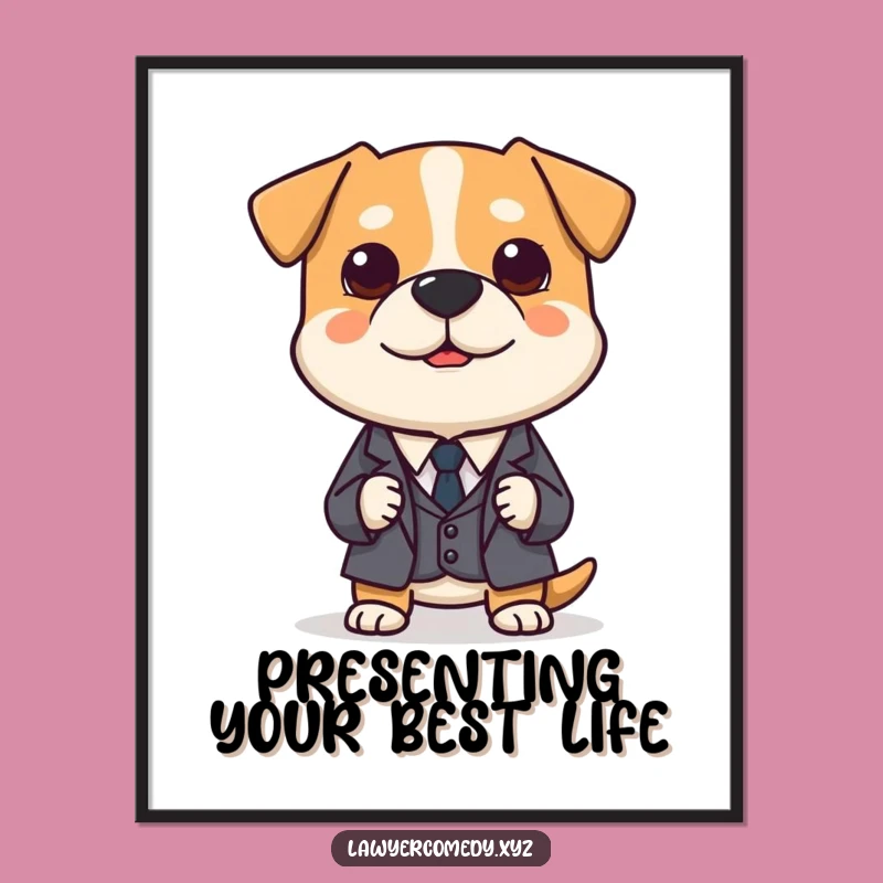 Free Printable Dog Lawyer Wall Art: Earnest Suit Brief Downloadable Decor